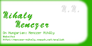 mihaly menczer business card
