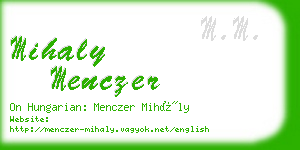 mihaly menczer business card